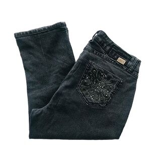 One Love Black Jeweled Jean Capri's​​